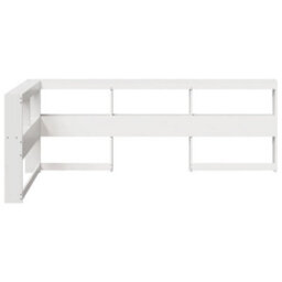 Berkfield Bookcase Headboard L-Shaped White 75 Cm Solid Wood Pine - thumbnail 5