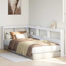 Berkfield Bookcase Headboard L-Shaped White 75 Cm Solid Wood Pine - thumbnail 3