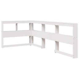 Berkfield Bookcase Headboard L-Shaped White 75 Cm Solid Wood Pine - thumbnail 2