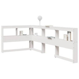 Berkfield Bookcase Headboard L-Shaped White 75 Cm Solid Wood Pine - thumbnail 1