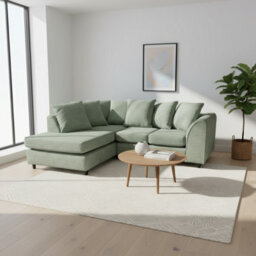 Abakus Direct Jumbo Chenille Corner Sofa In Rifle Green Left Facing With Plush Chaise Extension - thumbnail 5