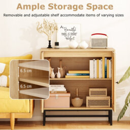 Gainoom Rattan Buffet Cabinet Sideboard Storage Cabinet Coffee Bar Station Table With Doors And Adjustable Shelf - thumbnail 9