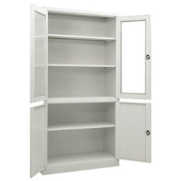 Berkfield Durable Office Cabinet Light Grey 90X40X180 Cm Steel - thumbnail 5