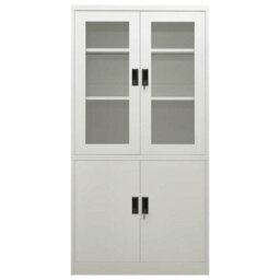 Berkfield Durable Office Cabinet Light Grey 90X40X180 Cm Steel - thumbnail 1