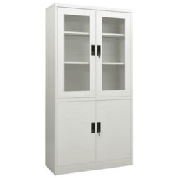 Berkfield Durable Office Cabinet Light Grey 90X40X180 Cm Steel - thumbnail 2