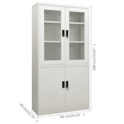 Berkfield Durable Office Cabinet Light Grey 90X40X180 Cm Steel - thumbnail 8