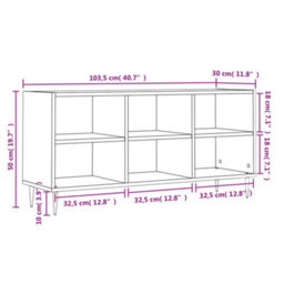 Berkfield Sturdy Tv Cabinet White 103.5X30X50 Cm Engineered Wood - thumbnail 9