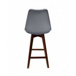 Fusion Living Soho Dark Grey Plastic Bar Stool With Dark Wood Legs - thumbnail 3
