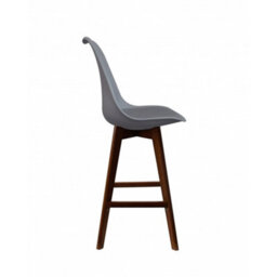 Fusion Living Soho Dark Grey Plastic Bar Stool With Dark Wood Legs - thumbnail 5