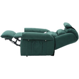 Loops Comfortable Dual Motor Rise And Recline Armchair With Waterfall Pillow In Green Suedette Fabric - thumbnail 5