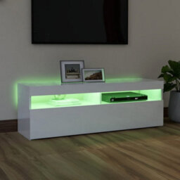 Berkfield Tv Cabinet With Led Lights High Gloss White 120X35X40 Cm - thumbnail 5