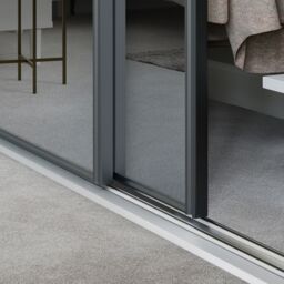 Spacepro Classic 1 Panel Mirrored Graphite Framed Sliding Wardrobe Door (H)2220mm (W)762mm - thumbnail 3