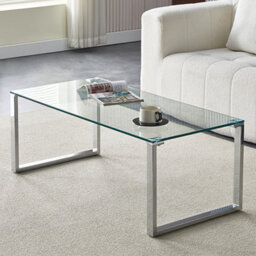 Furniture in Fashion Megan Clear Glass Rectangular Coffee Table With Chrome Legs