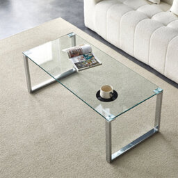 Furniture in Fashion Megan Clear Glass Rectangular Coffee Table With Chrome Legs - thumbnail 2