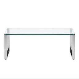 Furniture in Fashion Megan Clear Glass Rectangular Coffee Table With Chrome Legs - thumbnail 5