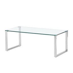 Furniture in Fashion Megan Clear Glass Rectangular Coffee Table With Chrome Legs - thumbnail 4