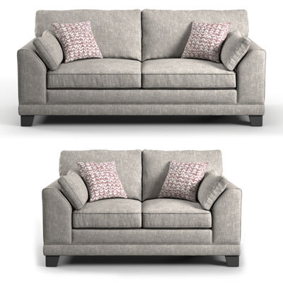 Furnishings For Less UK Hilliard Fullback Fabric Sofa Suite 3 Seater And 2 Seater Mist - image 1