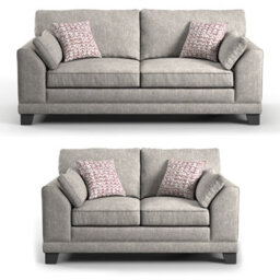 Furnishings For Less UK Hilliard Fullback Fabric Sofa Suite 3 Seater And 2 Seater Mist - thumbnail 1