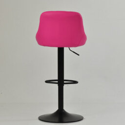 Lakeland Furniture Fleur Hot Pink Faux Leather Black Gas Lift Base Bar Stool - thumbnail 6