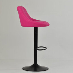 Lakeland Furniture Fleur Hot Pink Faux Leather Black Gas Lift Base Bar Stool - thumbnail 5