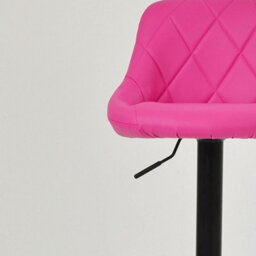 Lakeland Furniture Fleur Hot Pink Faux Leather Black Gas Lift Base Bar Stool - thumbnail 7