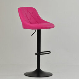Lakeland Furniture Fleur Hot Pink Faux Leather Black Gas Lift Base Bar Stool - thumbnail 4