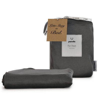 panda London 100% Bamboo Bedding Flat Sheet Urban Grey - image 1