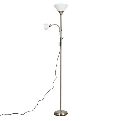 Valuelights Mozz Brushed Chrome Mother And Child Floor Lamp With Bulbs - image 1