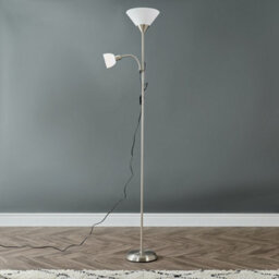 Valuelights Mozz Brushed Chrome Mother And Child Floor Lamp With Bulbs - thumbnail 2