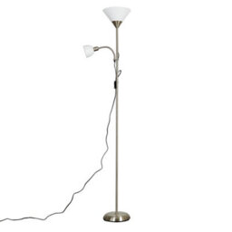Valuelights Mozz Brushed Chrome Mother And Child Floor Lamp With Bulbs