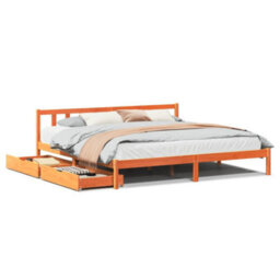 Berkfield Bed Frame Without Mattress Wax Brown 180X200 Cm Super King Solid Wood Pine - thumbnail 2