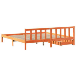Berkfield Bed Frame Without Mattress Wax Brown 180X200 Cm Super King Solid Wood Pine - thumbnail 6