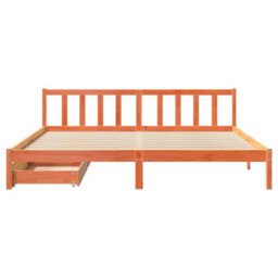 Berkfield Bed Frame Without Mattress Wax Brown 180X200 Cm Super King Solid Wood Pine - thumbnail 4