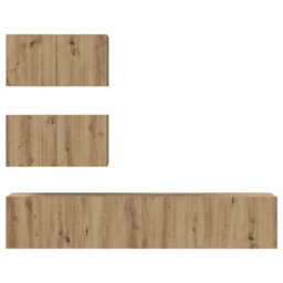 Berkfield Elegant Tv Cabinet Set Wall-Mounted 4 Pcs Artisan Oak 80 X 30 X 30 Cm - thumbnail 7
