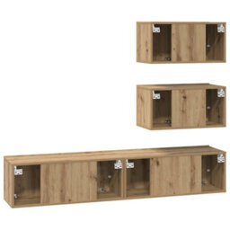 Berkfield Elegant Tv Cabinet Set Wall-Mounted 4 Pcs Artisan Oak 80 X 30 X 30 Cm - thumbnail 9