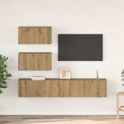 Berkfield Elegant Tv Cabinet Set Wall-Mounted 4 Pcs Artisan Oak 80 X 30 X 30 Cm - thumbnail 2