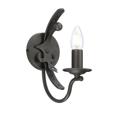 Luminosa Lighting Elstead Windsor 1 Light Candle Wall Light - Graphite, E14 - image 1