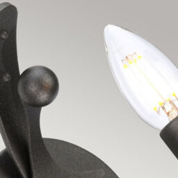 Luminosa Lighting Elstead Windsor 1 Light Candle Wall Light - Graphite, E14 - thumbnail 3