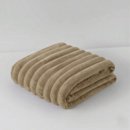 Chunky Ribbed Mink Throw Ultra Soft Warm Elegant Blanket For Sofa Or Bed Beige - thumbnail 2