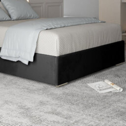 Repose Upholstered Soft Velvet Metal Designer Bed Frame - thumbnail 4