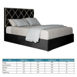 Repose Upholstered Soft Velvet Metal Designer Bed Frame - thumbnail 5