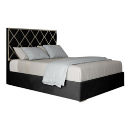 Repose Upholstered Soft Velvet Metal Designer Bed Frame - thumbnail 1