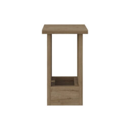 Decortie Tasos Modern Slim Side End Coffee Table 30Cm Particle Board Legs Natural Oak Living Room H 50.5Cm - thumbnail 2