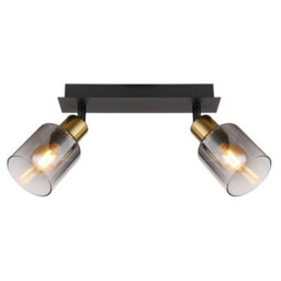 Luminosa Lighting Luminosa Hollsy Twin Ceiling Spotlight Matt Black Smoke Glass Shade 2X E14 - thumbnail 3