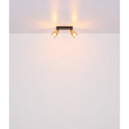Luminosa Lighting Luminosa Hollsy Twin Ceiling Spotlight Matt Black Smoke Glass Shade 2X E14 - thumbnail 6
