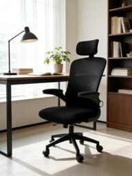 Home Treats High Back Office Chair Black Desk Chair With Headrest Lumbar Support & Arm Rest Tilt & Swivel - thumbnail 8