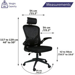 Home Treats High Back Office Chair Black Desk Chair With Headrest Lumbar Support & Arm Rest Tilt & Swivel - thumbnail 5