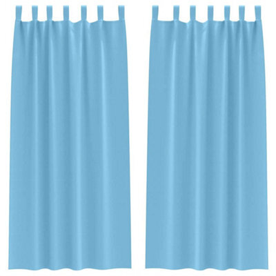 Berkfield Modern Curtains With Curtains 2 Pcs Light Blue 260 X 140 Cm Polyester