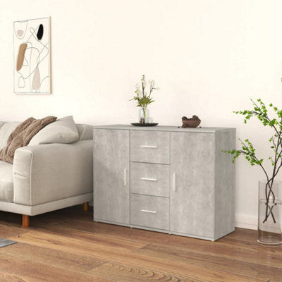 Vidaxl Sideboard Concrete Grey 91X29.5X65 Cm Engineered Wood - image 1