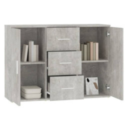 Vidaxl Sideboard Concrete Grey 91X29.5X65 Cm Engineered Wood - thumbnail 4